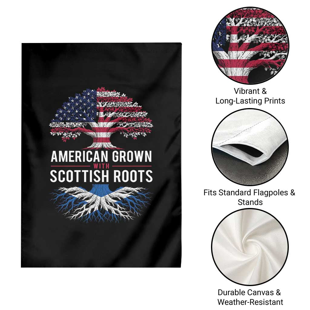 American Grown With Scottish Roots Garden Flag Family Heritage USA Scotland Pride Gift