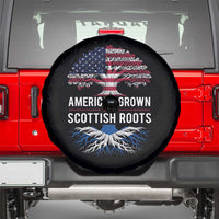 American Grown With Scottish Roots Spare Tire Cover Family Heritage USA Scotland Pride Gift