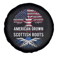 American Grown With Scottish Roots Spare Tire Cover Family Heritage USA Scotland Pride Gift