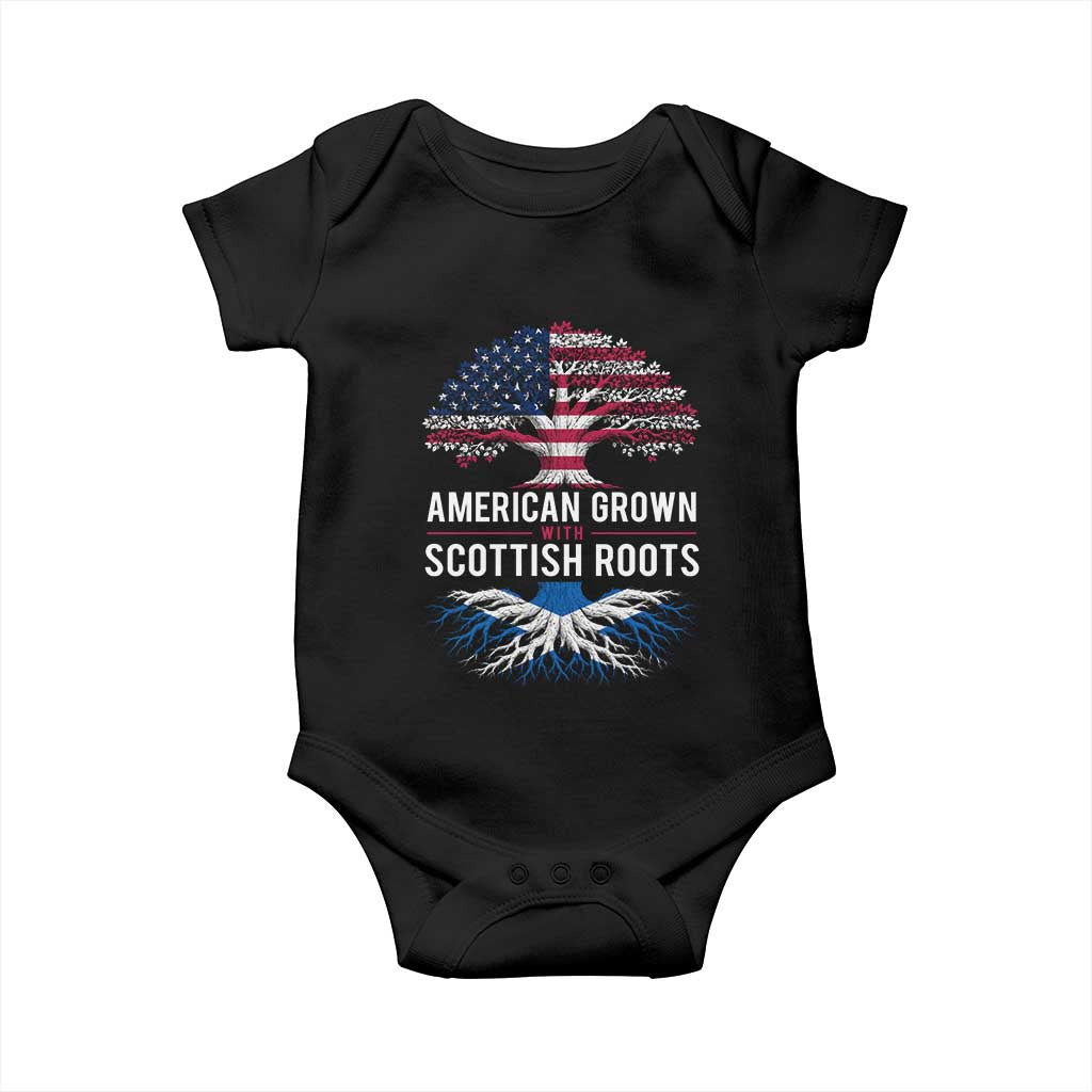 American Grown With Scottish Roots Baby Onesie Family Heritage USA Scotland Pride Gift