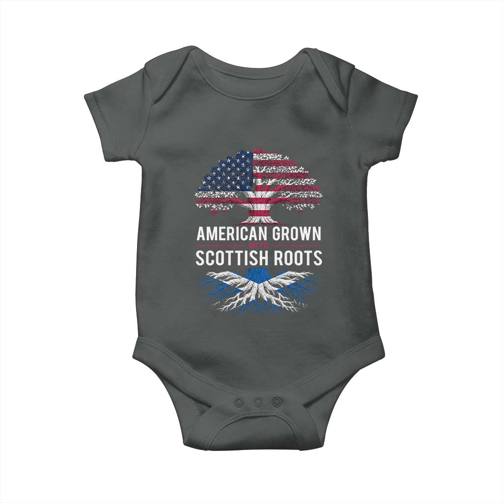 American Grown With Scottish Roots Baby Onesie Family Heritage USA Scotland Pride Gift