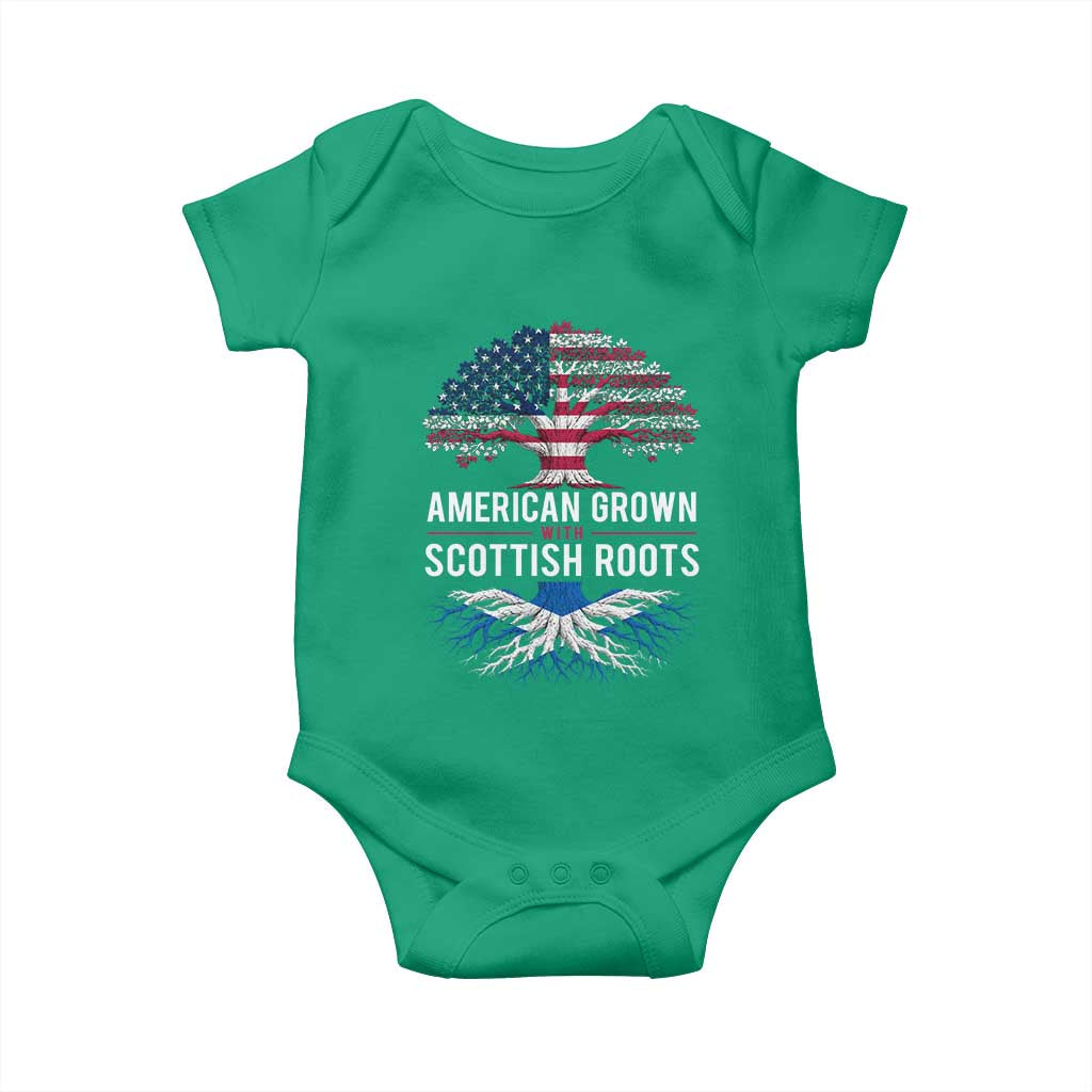 American Grown With Scottish Roots Baby Onesie Family Heritage USA Scotland Pride Gift