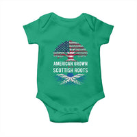 American Grown With Scottish Roots Baby Onesie Family Heritage USA Scotland Pride Gift