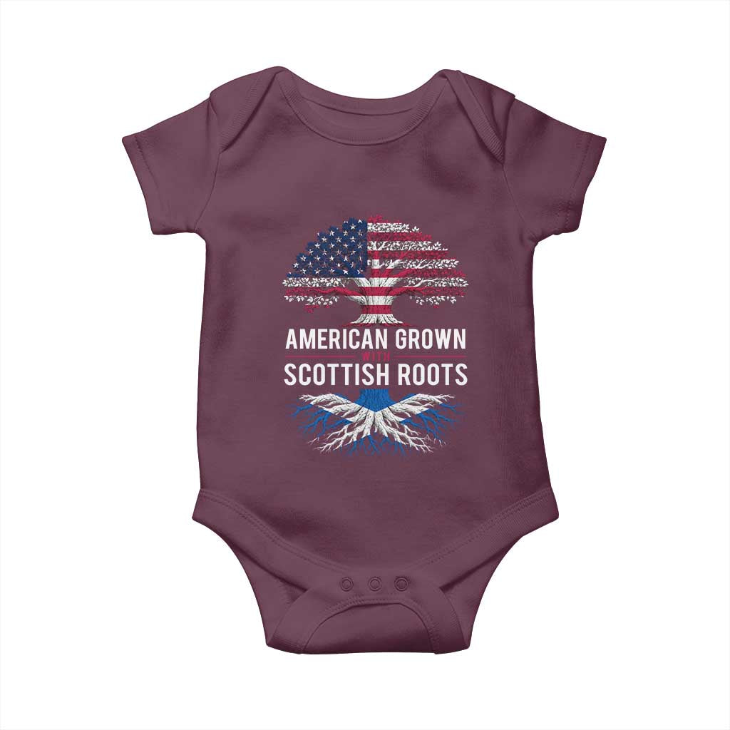 American Grown With Scottish Roots Baby Onesie Family Heritage USA Scotland Pride Gift