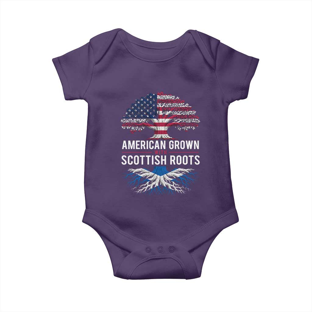 American Grown With Scottish Roots Baby Onesie Family Heritage USA Scotland Pride Gift