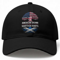 American Grown With Scottish Roots Baseball Cap Family Heritage USA Scotland Pride Gift
