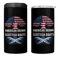 American Grown With Scottish Roots 4 in 1 Can Cooler Tumbler Family Heritage USA Scotland Pride Gift