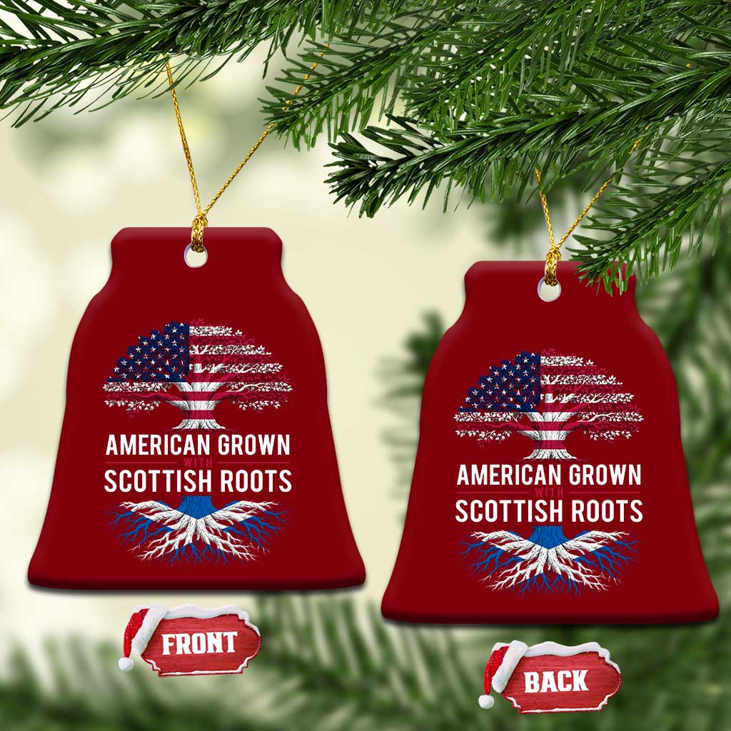 American Grown With Scottish Roots Ceramic Ornament Family Heritage USA Scotland Pride Gift