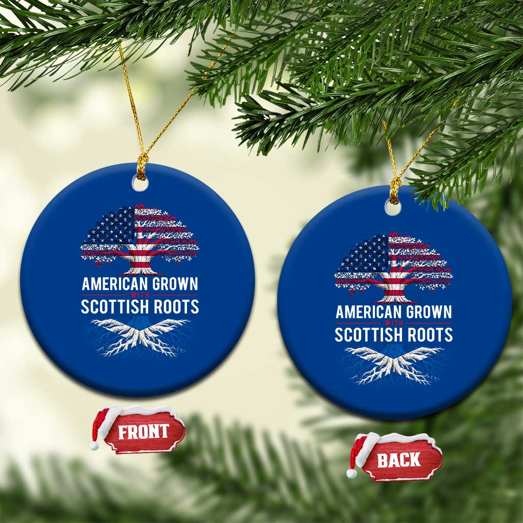 American Grown With Scottish Roots Ceramic Ornament Family Heritage USA Scotland Pride Gift