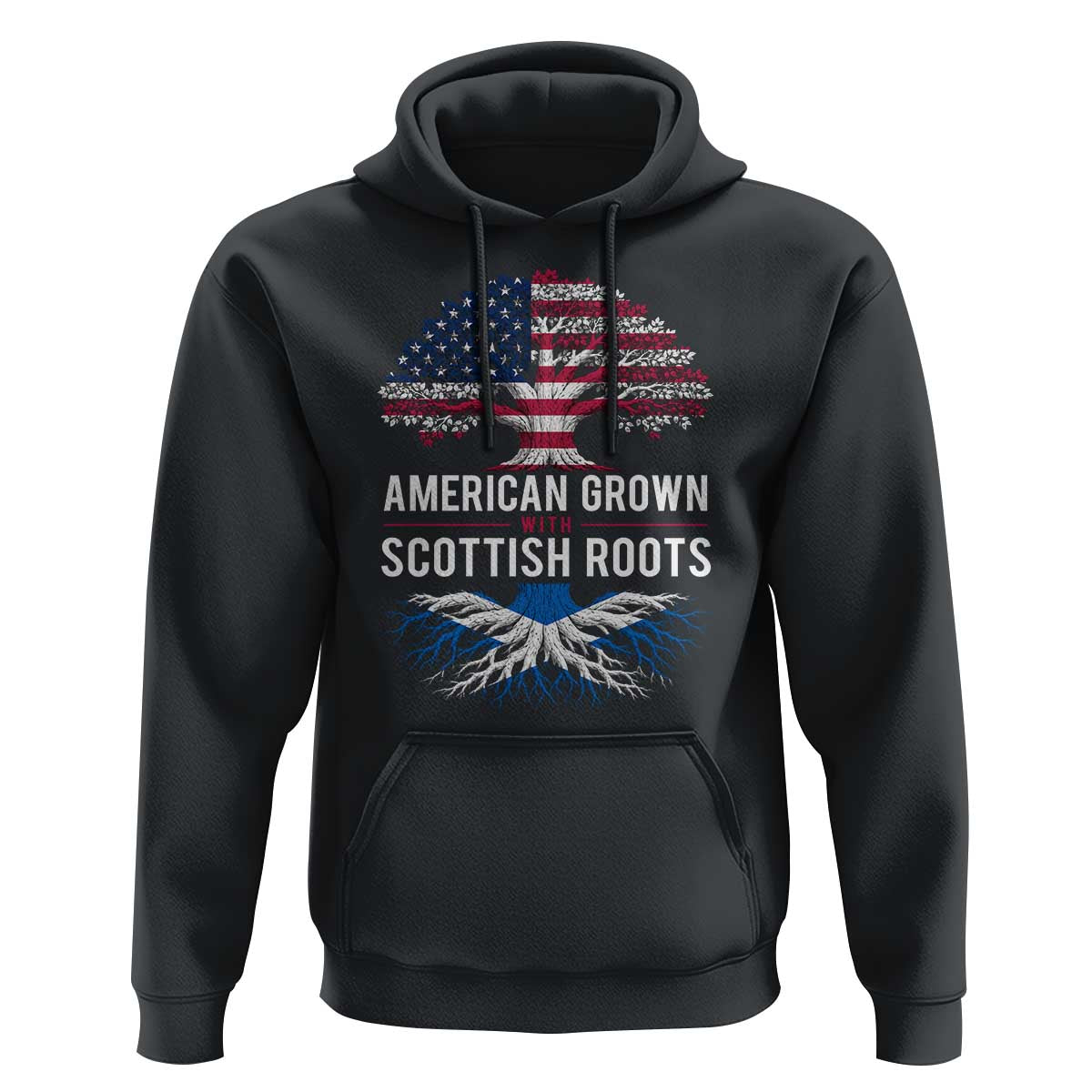 American Grown With Scottish Roots Hoodie Family Heritage USA Scotland Pride Gift