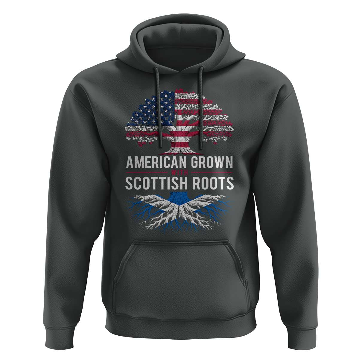 American Grown With Scottish Roots Hoodie Family Heritage USA Scotland Pride Gift