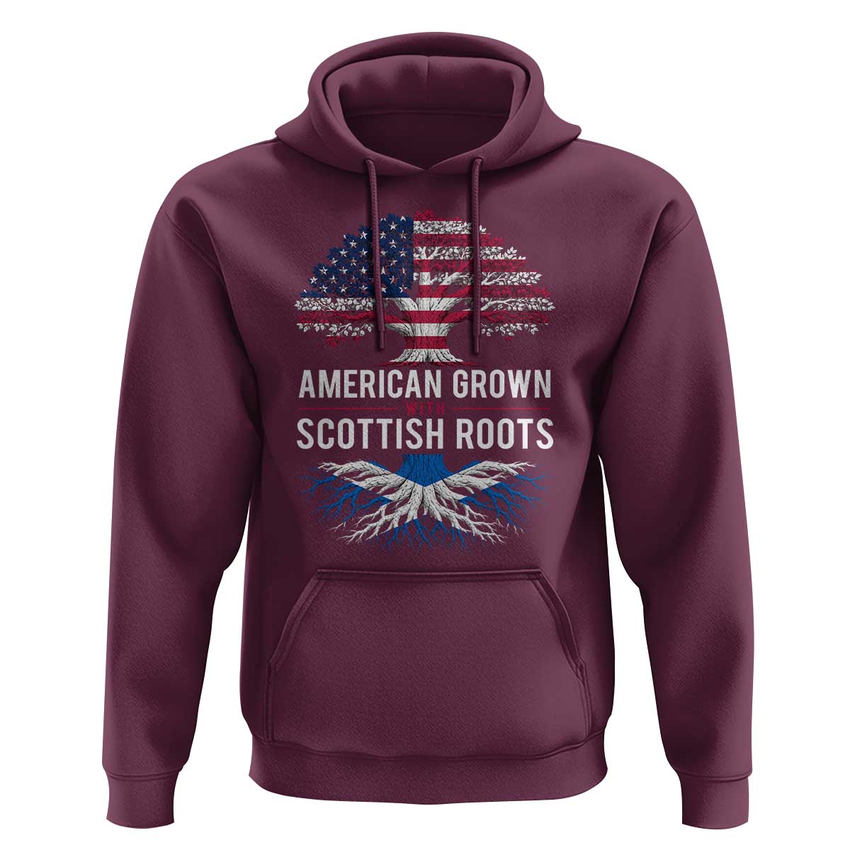 American Grown With Scottish Roots Hoodie Family Heritage USA Scotland Pride Gift