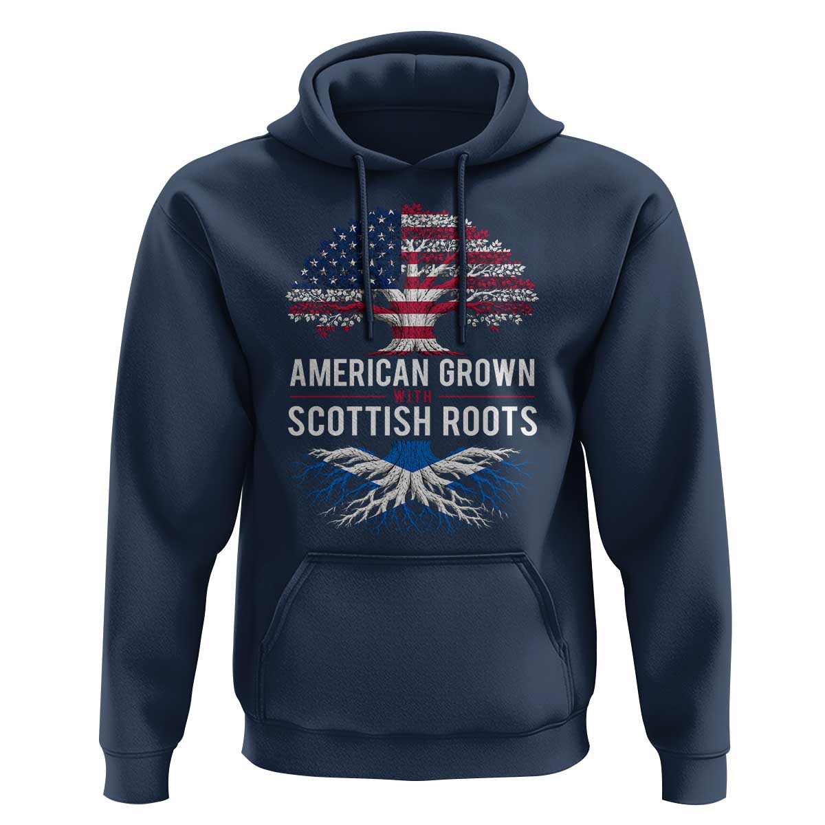 American Grown With Scottish Roots Hoodie Family Heritage USA Scotland Pride Gift