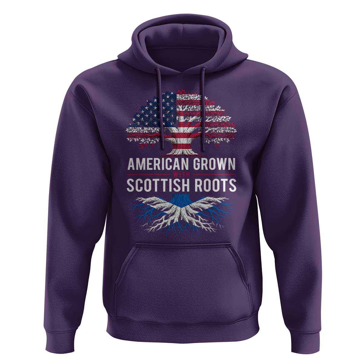 American Grown With Scottish Roots Hoodie Family Heritage USA Scotland Pride Gift