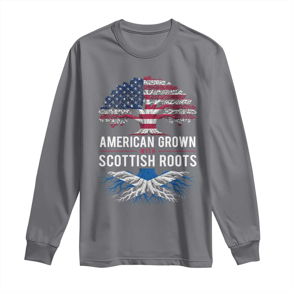 American Grown With Scottish Roots Long Sleeve Shirt Family Heritage USA Scotland Pride Gift