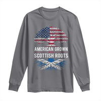 American Grown With Scottish Roots Long Sleeve Shirt Family Heritage USA Scotland Pride Gift