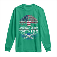 American Grown With Scottish Roots Long Sleeve Shirt Family Heritage USA Scotland Pride Gift