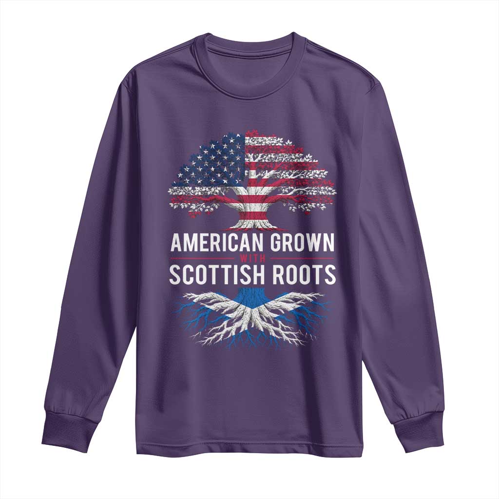 American Grown With Scottish Roots Long Sleeve Shirt Family Heritage USA Scotland Pride Gift