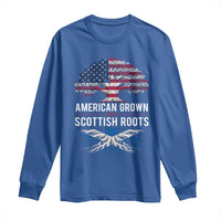 American Grown With Scottish Roots Long Sleeve Shirt Family Heritage USA Scotland Pride Gift