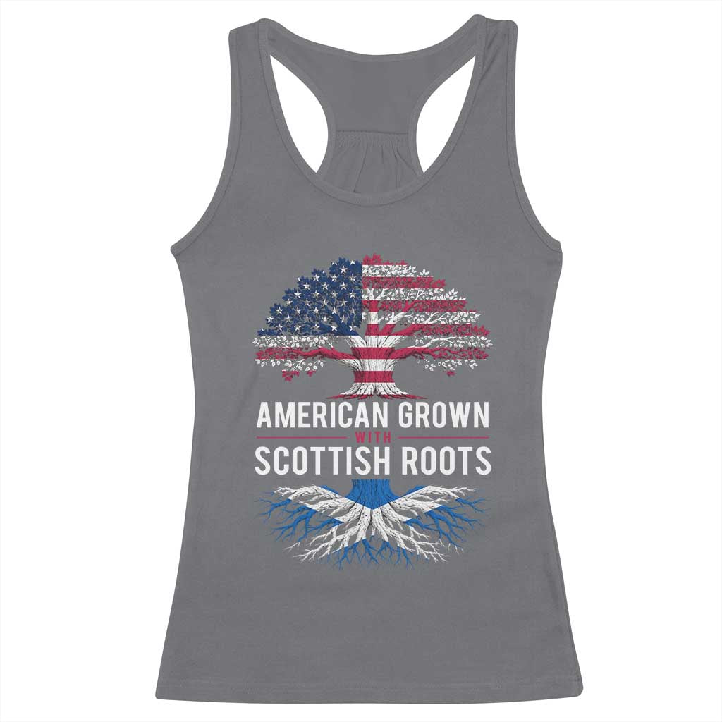 American Grown With Scottish Roots Racerback Tank Top Family Heritage USA Scotland Pride Gift