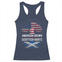 American Grown With Scottish Roots Racerback Tank Top Family Heritage USA Scotland Pride Gift
