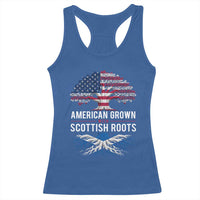American Grown With Scottish Roots Racerback Tank Top Family Heritage USA Scotland Pride Gift
