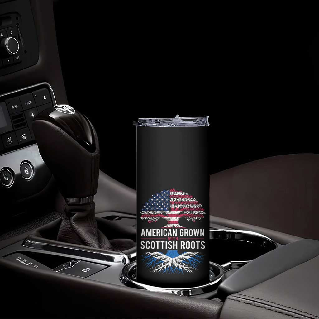 American Grown With Scottish Roots Skinny Tumbler Family Heritage USA Scotland Pride Gift