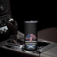 American Grown With Scottish Roots Skinny Tumbler Family Heritage USA Scotland Pride Gift