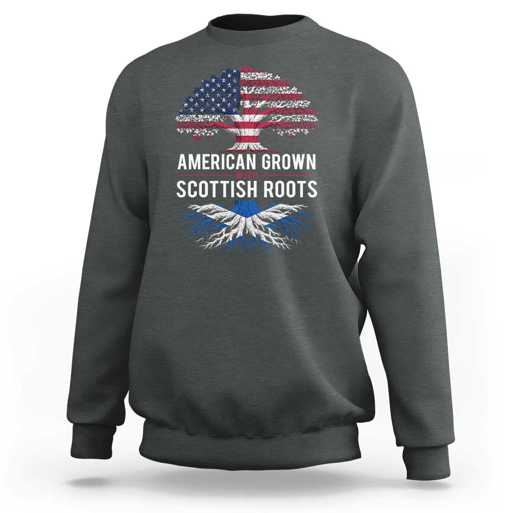 American Grown With Scottish Roots Sweatshirt Family Heritage USA Scotland Pride Gift