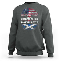 American Grown With Scottish Roots Sweatshirt Family Heritage USA Scotland Pride Gift