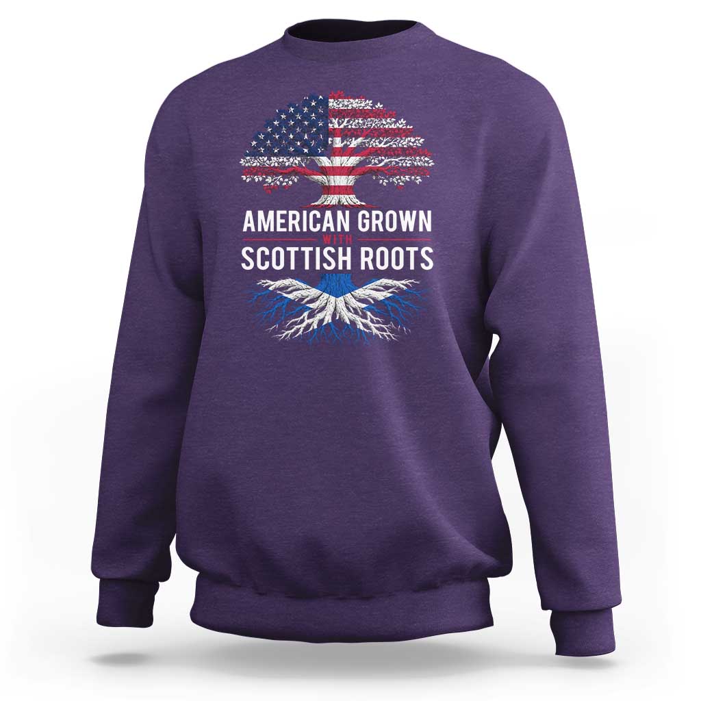 American Grown With Scottish Roots Sweatshirt Family Heritage USA Scotland Pride Gift