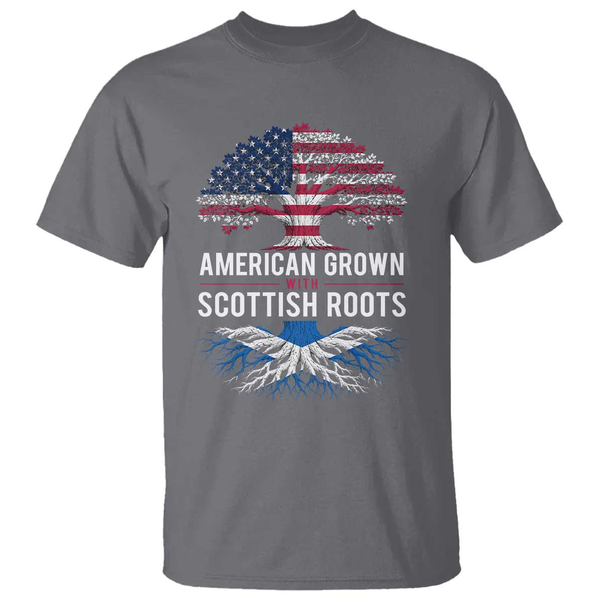 American Grown With Scottish Roots T Shirt Family Heritage USA Scotland Pride Gift