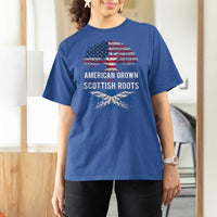 American Grown With Scottish Roots T Shirt For Women Family Heritage USA Scotland Pride Gift