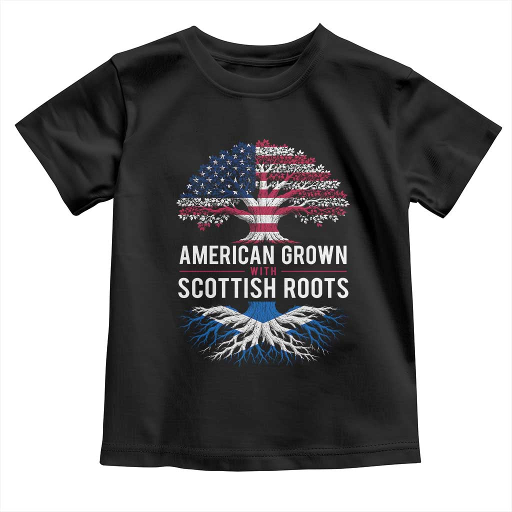 American Grown With Scottish Roots Toddler T Shirt Family Heritage USA Scotland Pride Gift