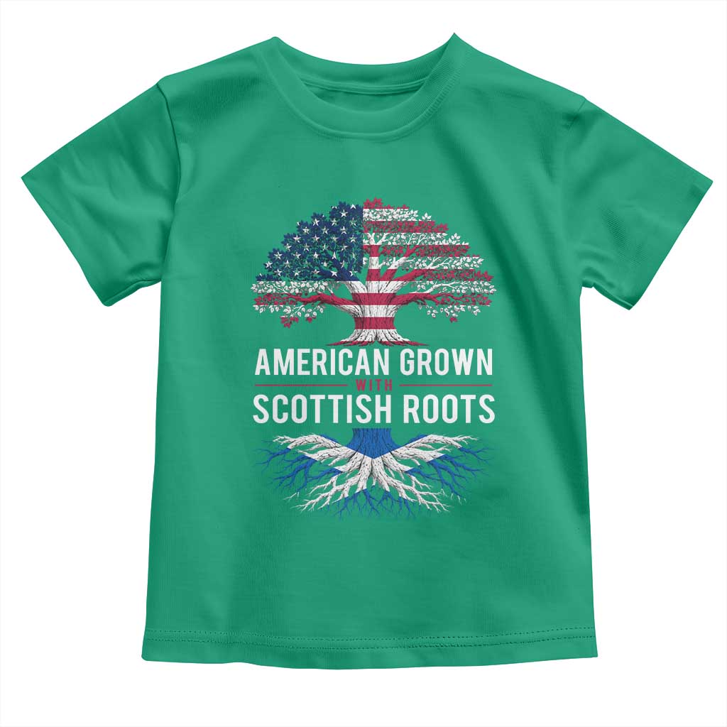 American Grown With Scottish Roots Toddler T Shirt Family Heritage USA Scotland Pride Gift