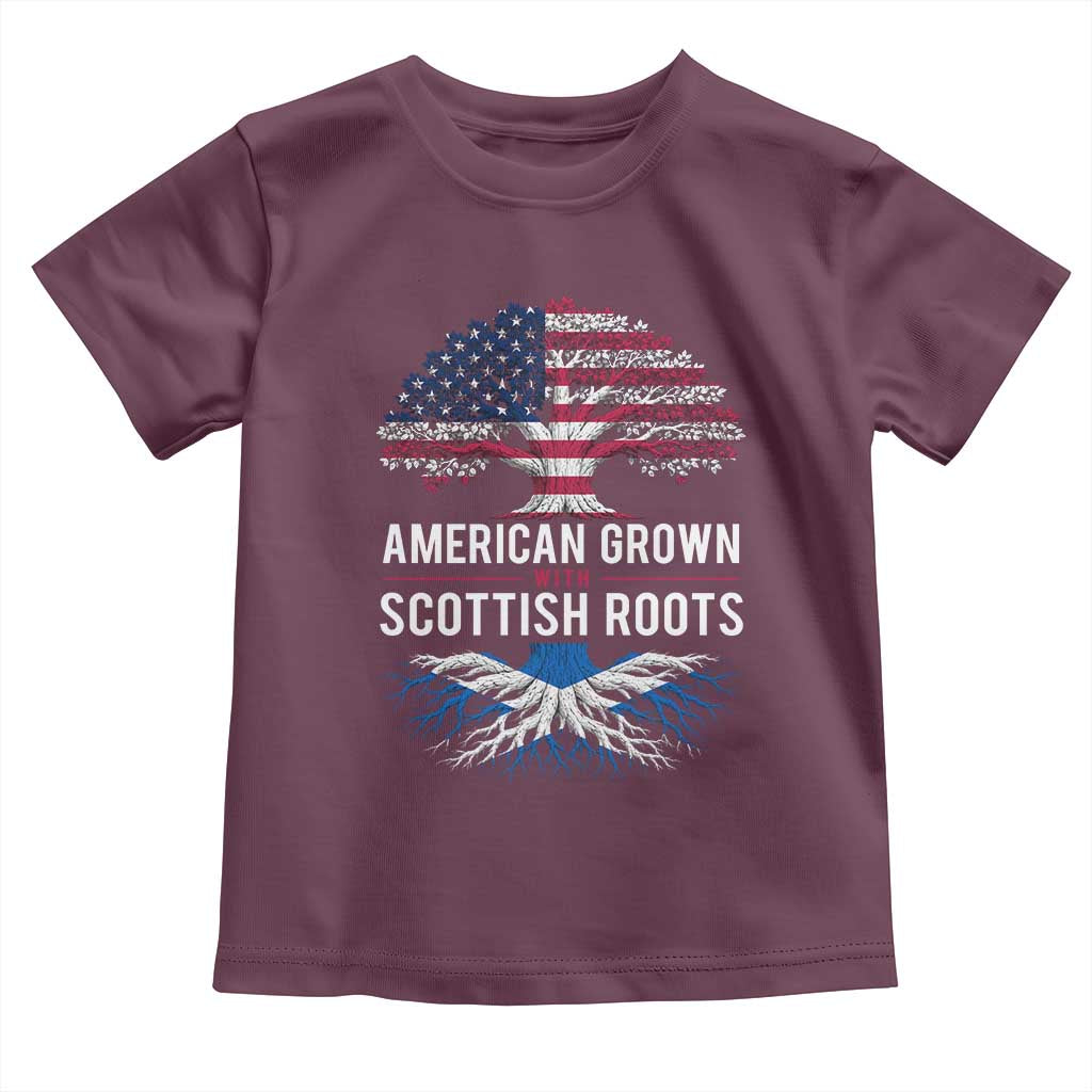 American Grown With Scottish Roots Toddler T Shirt Family Heritage USA Scotland Pride Gift