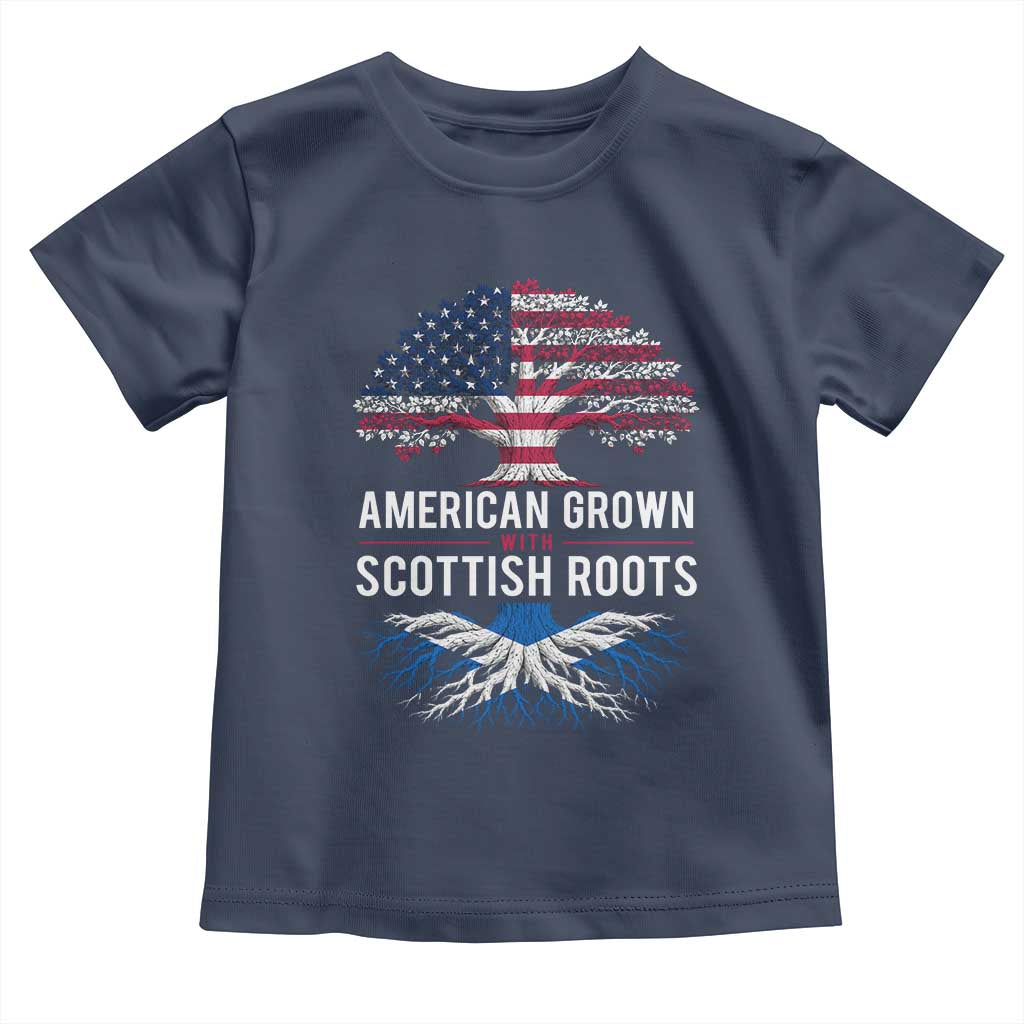 American Grown With Scottish Roots Toddler T Shirt Family Heritage USA Scotland Pride Gift