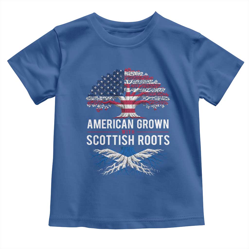 American Grown With Scottish Roots Toddler T Shirt Family Heritage USA Scotland Pride Gift