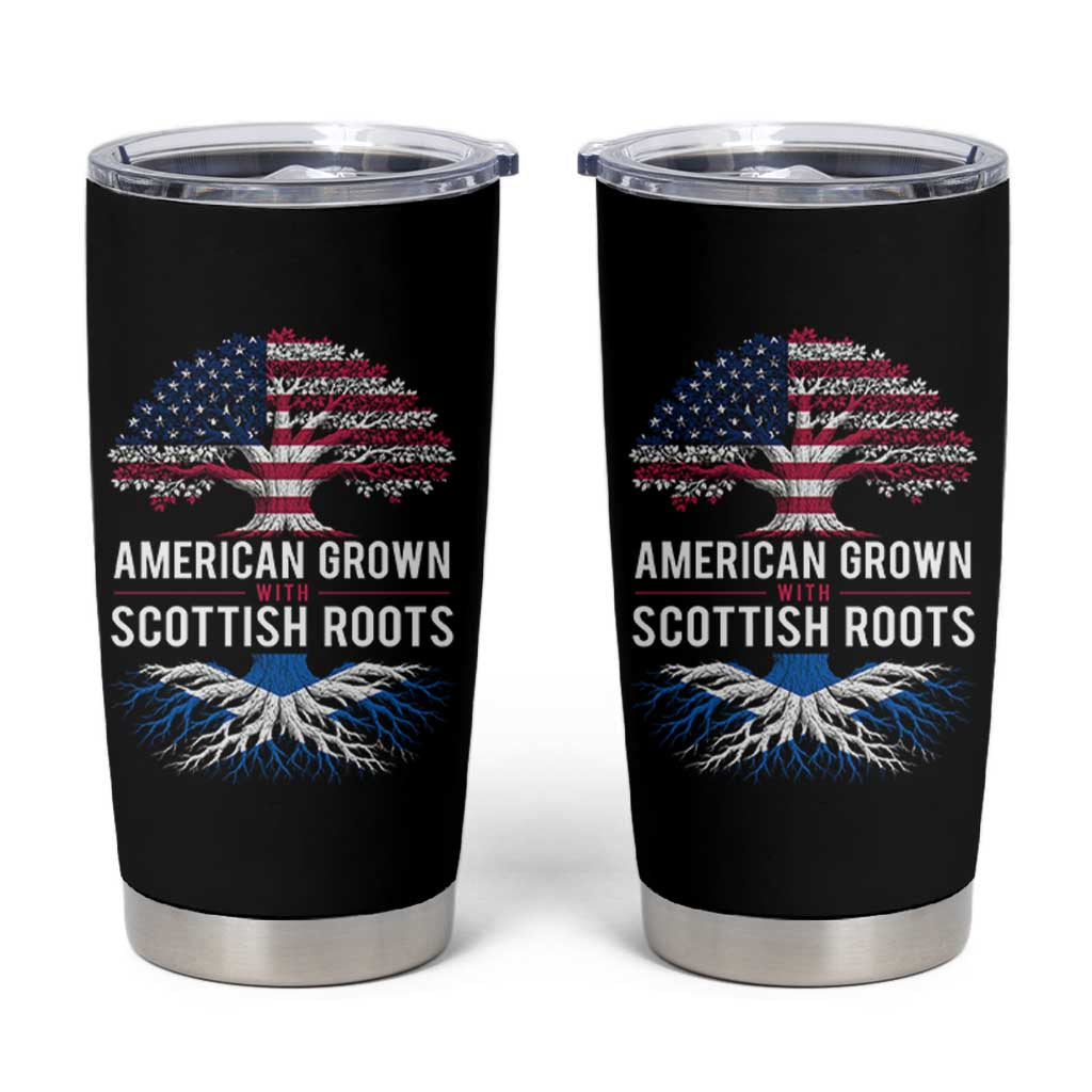 American Grown With Scottish Roots Tumbler Cup Family Heritage USA Scotland Pride Gift