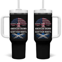 American Grown With Scottish Roots Tumbler With Handle Family Heritage USA Scotland Pride Gift