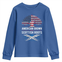 American Grown With Scottish Roots Youth Sweatshirt Family Heritage USA Scotland Pride Gift