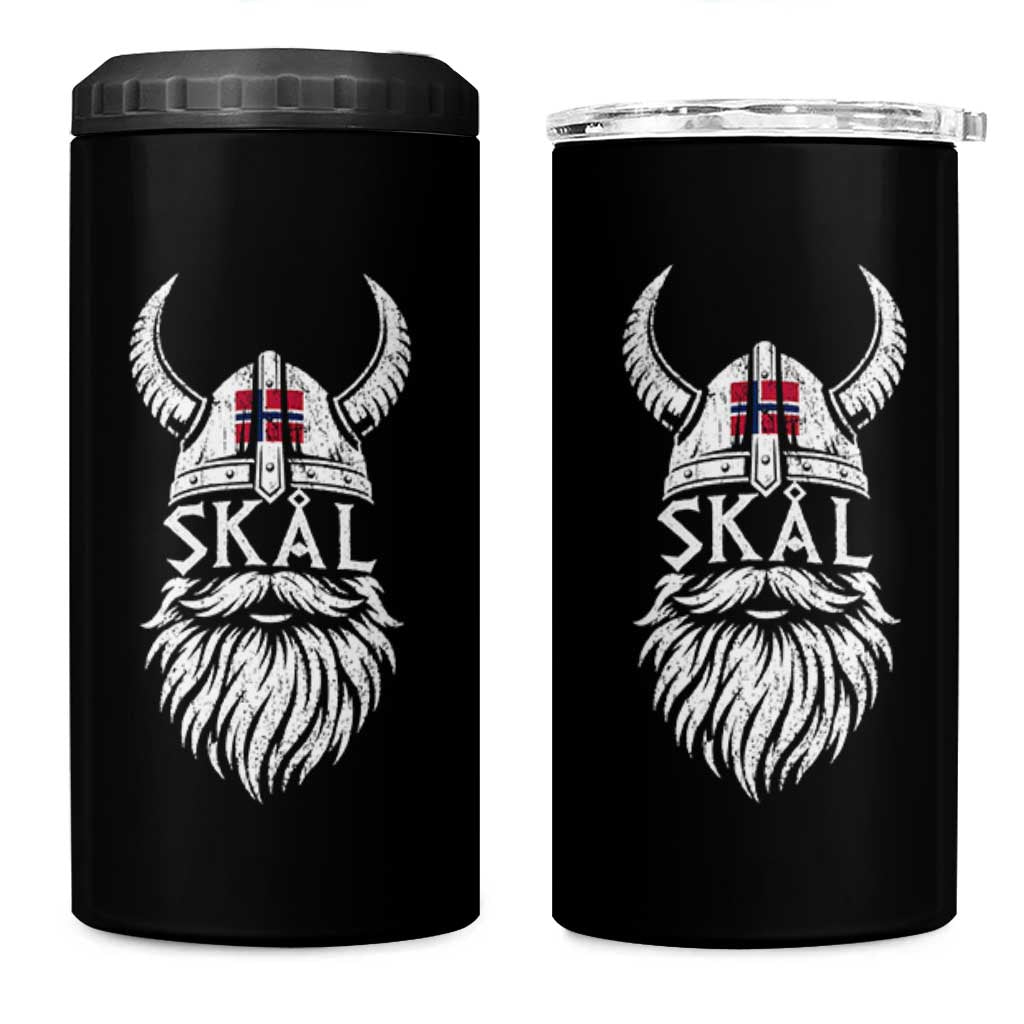 Skål Viking Norway Flag 4 in 1 Can Cooler Tumbler Norwegian Cheer Vintage Norse Pride Graphic