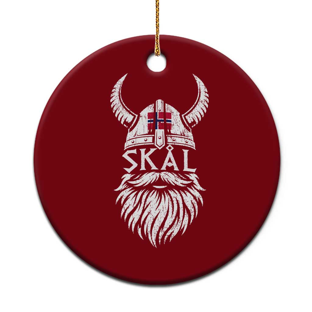 Skål Viking Norway Flag Ceramic Ornament Norwegian Cheer Vintage Norse Pride Graphic