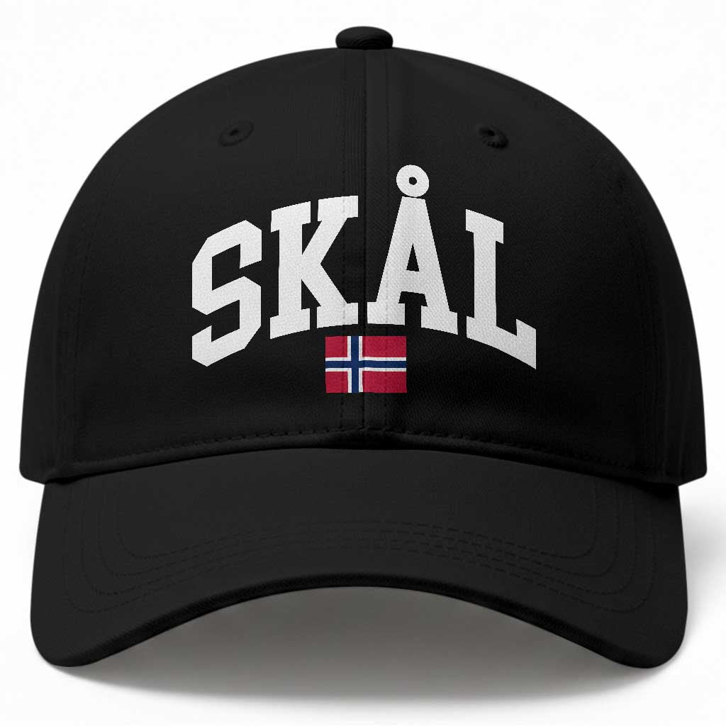Skal Norwegian Sayings Baseball Cap Cheers in Norwegian Norway Viking Heritage Scandinavian Graphic