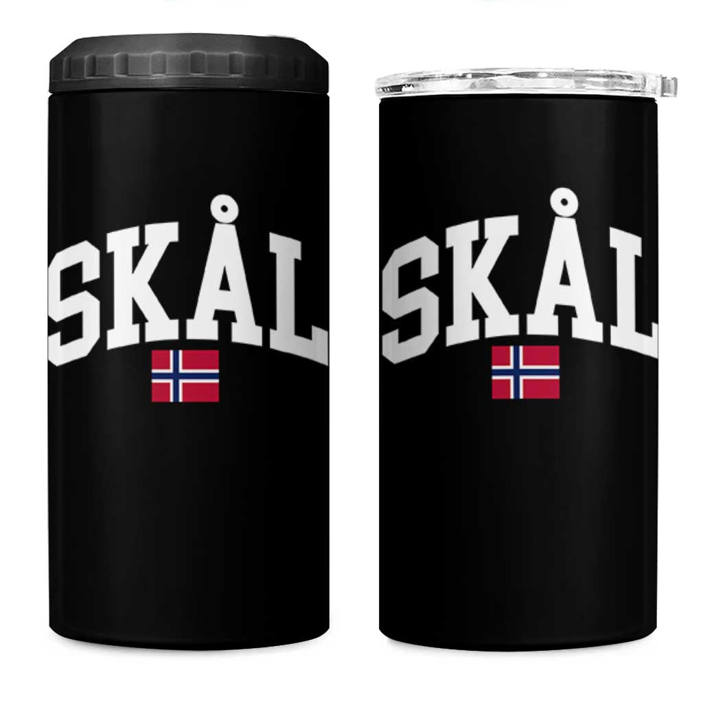 Skal Norwegian Sayings 4 in 1 Can Cooler Tumbler Cheers in Norwegian Norway Viking Heritage Scandinavian Graphic
