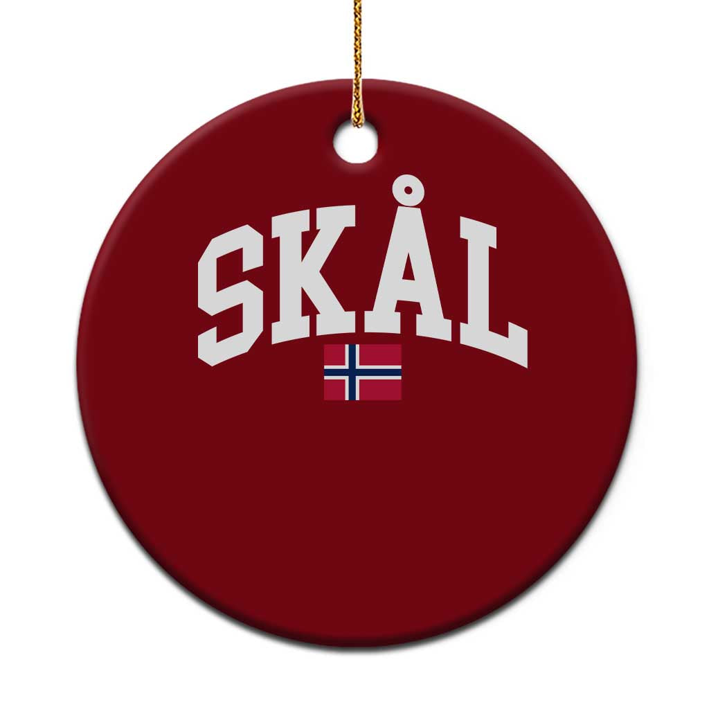 Skal Norwegian Sayings Ceramic Ornament Cheers in Norwegian Norway Viking Heritage Scandinavian Graphic