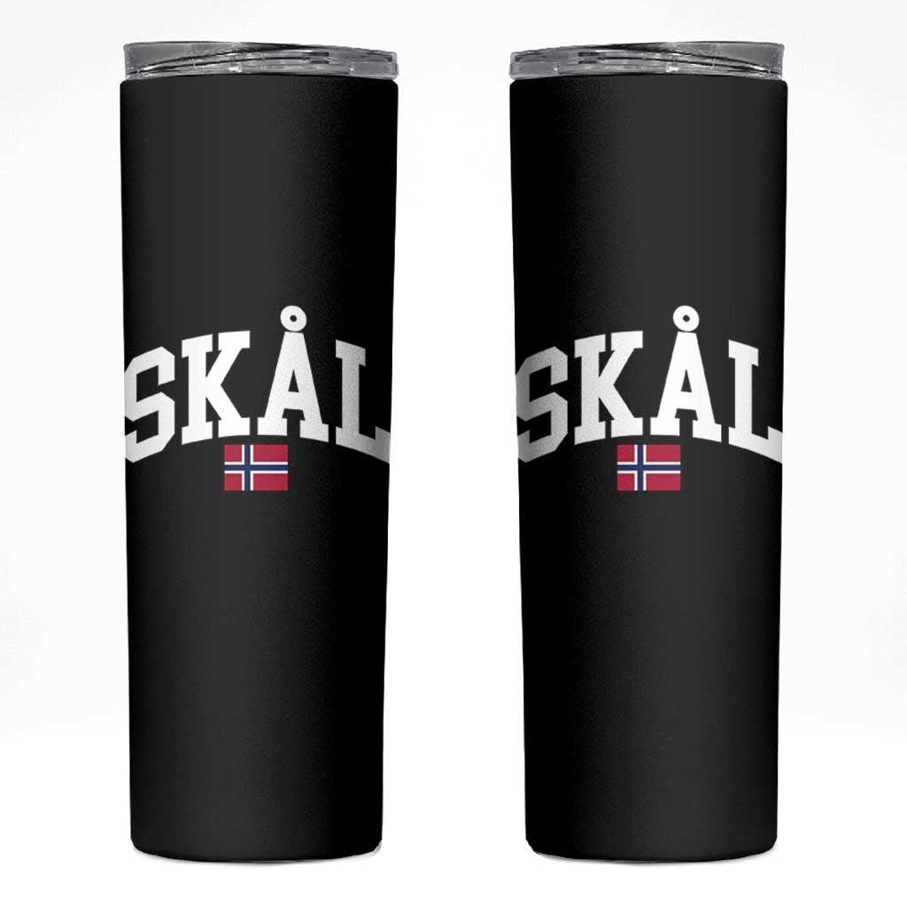 Skal Norwegian Sayings Skinny Tumbler Cheers in Norwegian Norway Viking Heritage Scandinavian Graphic