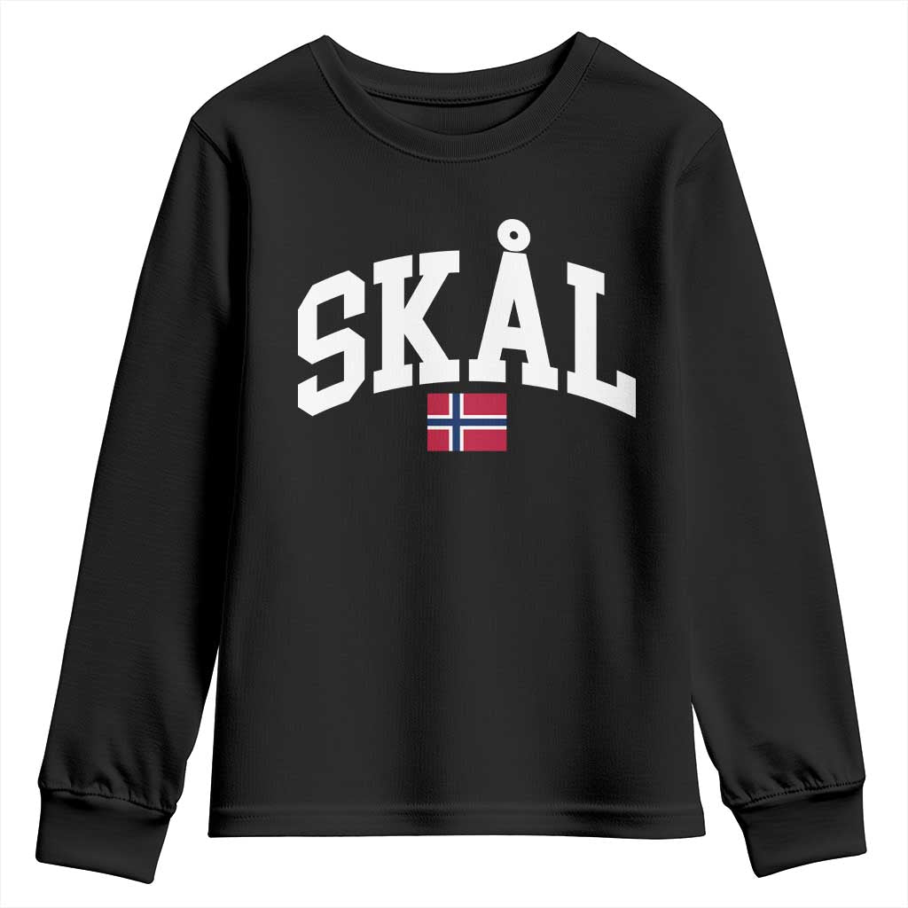 Skal Norwegian Sayings Youth Sweatshirt Cheers in Norwegian Norway Viking Heritage Scandinavian Graphic
