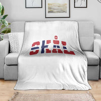 Skal Norway Flag Throw Blanket Vintage Cheers Norwegian Sayings Viking Heritage Scandinavian Graphic