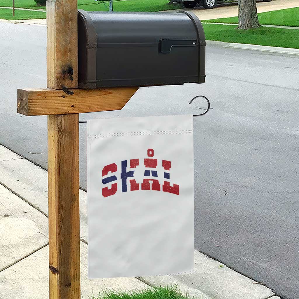 Skal Norway Flag Garden Flag Vintage Cheers Norwegian Sayings Viking Heritage Scandinavian Graphic